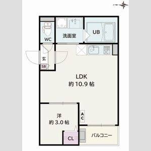 1LDK 間取り図