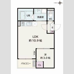 1LDK 間取り図