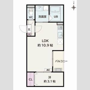 1LDK 間取り図