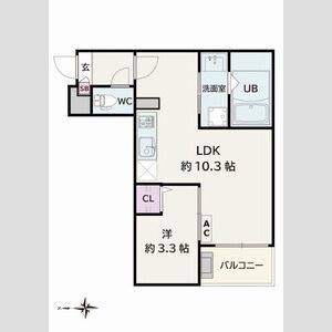 1LDK 間取り図