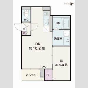 1LDK 間取り図