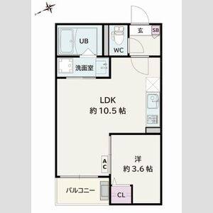 1LDK 間取り図
