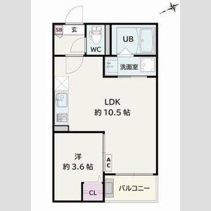 1LDK 間取り図