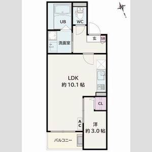 1LDK 間取り図