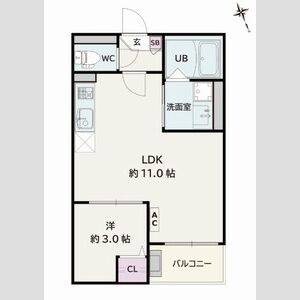 1LDK 間取り図