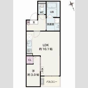 1LDK 間取り図