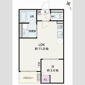 1LDK 間取り図