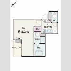 1K 間取り図
