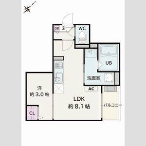 1LDK 間取り図