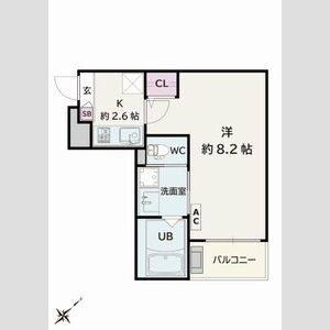 1K 間取り図