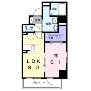 1LDK 間取り図