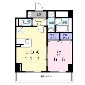 1LDK 間取り図