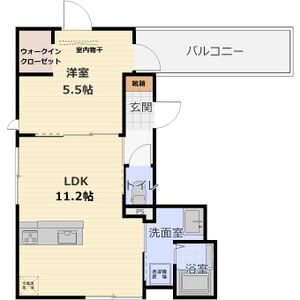 1LDK 間取り図