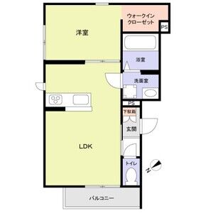 1LDK 間取り図