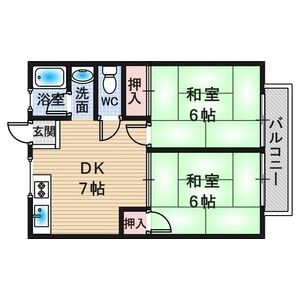 2DK 間取り図