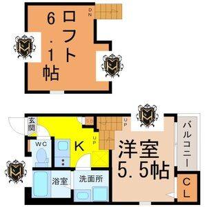 1K 間取り図