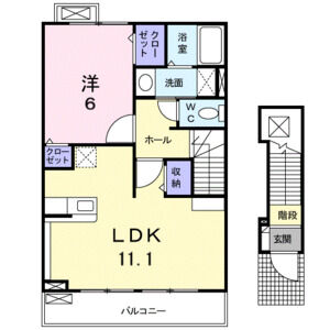 1LDK 間取り図
