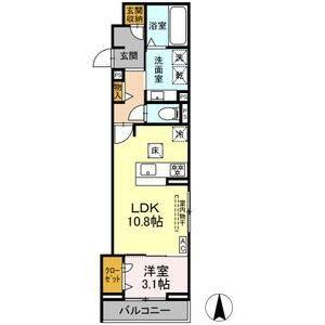 1LDK 間取り図