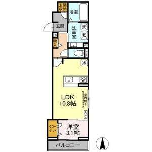 1LDK 間取り図