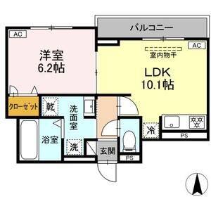 1LDK 間取り図