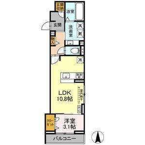 1LDK 間取り図