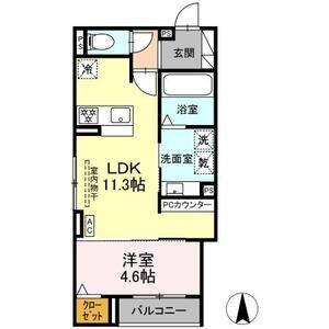 1LDK 間取り図