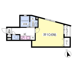 1K 間取り図