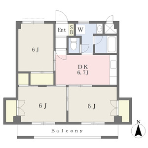 3DK 間取り図