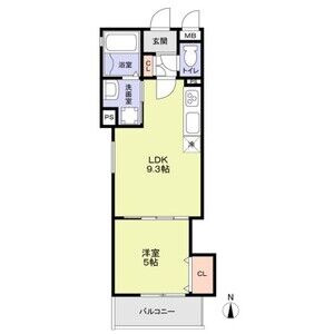 1LDK 間取り図