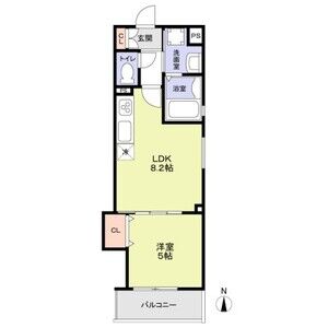 1LDK 間取り図