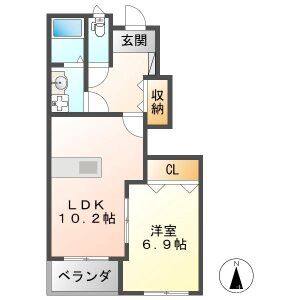 1LDK 間取り図