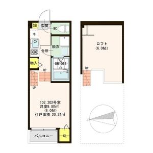 1K 間取り図