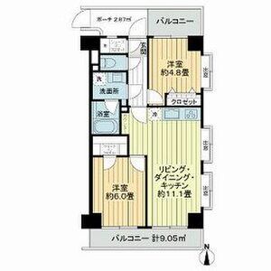 2LDK 間取り図