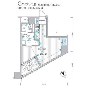 1K 間取り図