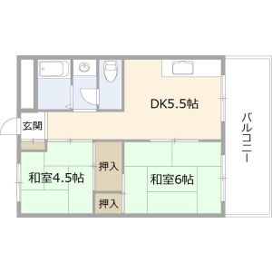 2DK 間取り図