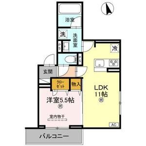 1LDK 間取り図