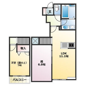 1LDK 間取り図