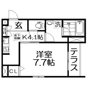 1K 間取り図