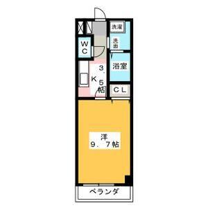 1K 間取り図