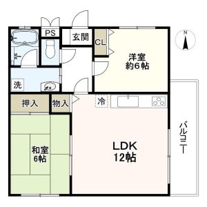 2LDK 間取り図