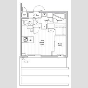1DK 間取り図