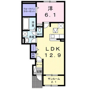 1LDK 間取り図