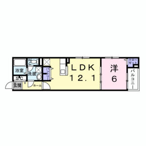 1LDK 間取り図