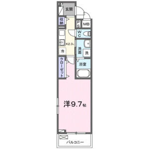 1K 間取り図