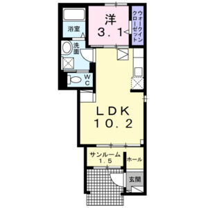 1LDK 間取り図