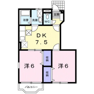 2DK 間取り図