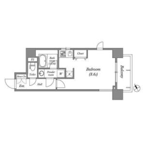 1K 間取り図