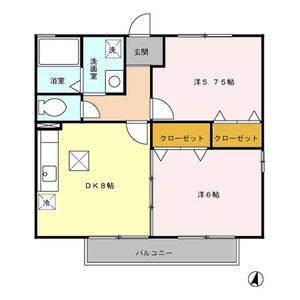 2DK 間取り図