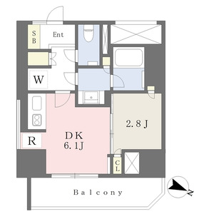 1DK 間取り図