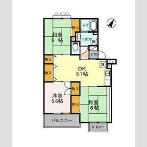 3DK 間取り図